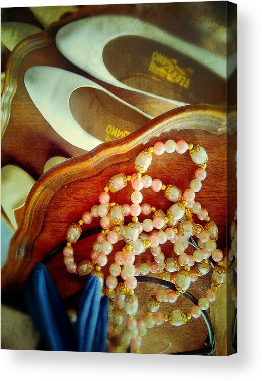 Pearls Acrylic Print featuring the digital art A girl's treasures by Olivier Calas