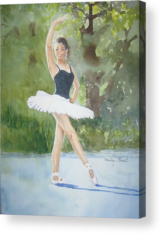 Dancer Acrylic Print featuring the painting Angel's Pose by Marilyn Clement