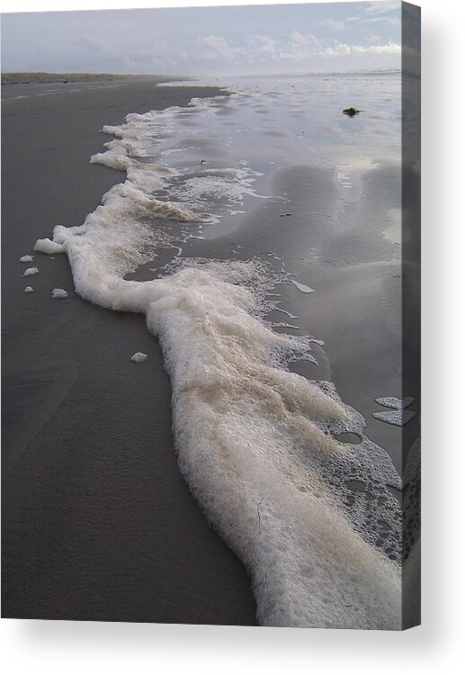 Beach Acrylic Print featuring the photograph Beach Foam Art by Peter Mooyman