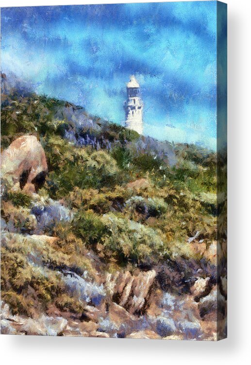 Lighthouse Acrylic Print featuring the digital art Cape Leeuwin by Roberto Gagliardi