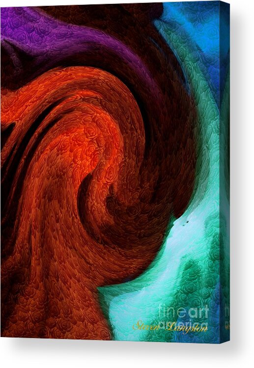 Flowers Acrylic Print featuring the painting Color in Motion With a Kick by Steven Lebron Langston