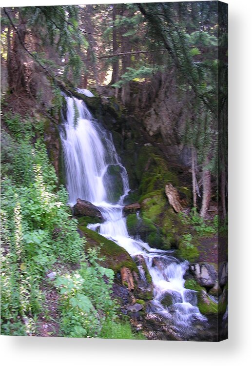 Waterfalls Acrylic Print featuring the photograph Crystal Water Falls by Jerry Cahill