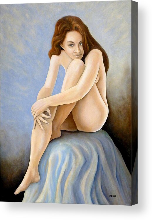 Nude Acrylic Print featuring the painting D-4 by Tom Morgan