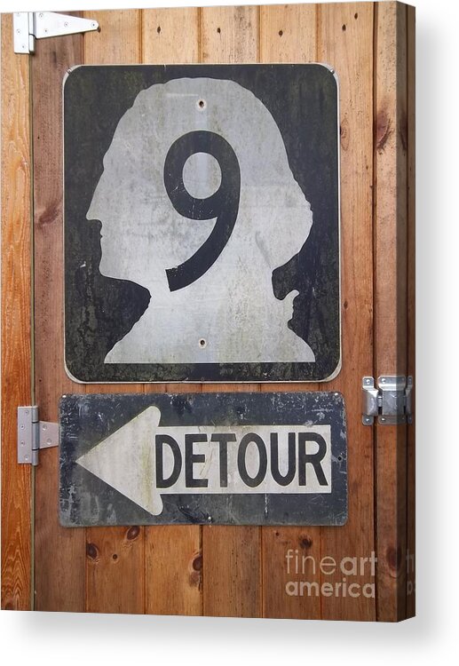 Sign Acrylic Print featuring the photograph Detour to Highway 9 by Helen Campbell