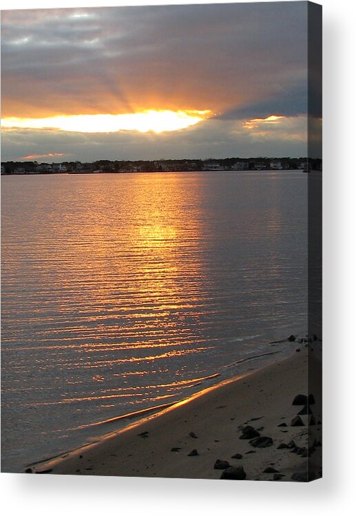 Sunset Acrylic Print featuring the painting End of day by Clara Sue Beym
