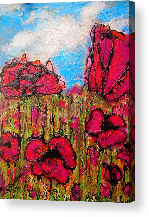 Fine Art Acrylic Print featuring the painting Floral Fields by Laura Grisham