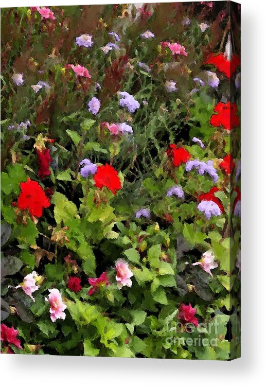  Acrylic Print featuring the digital art Garden in Creamery by Denise Dempsey Kane