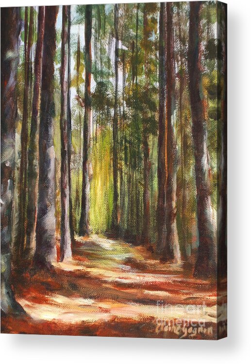 Acrylic Acrylic Print featuring the painting Great Brook Farm Summer Path by Claire Gagnon