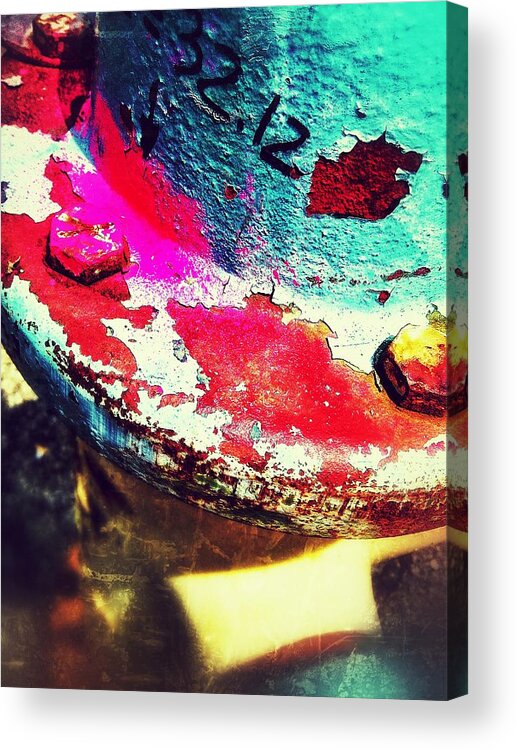 Fire Hydrant Acrylic Print featuring the digital art Hydrant 32 by Olivier Calas