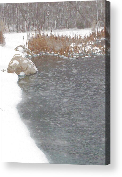 Pond Acrylic Print featuring the photograph Icy Pond by John Crothers