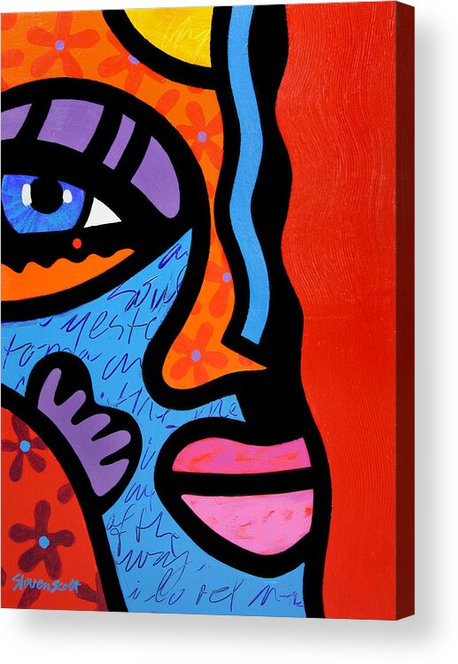 Eyes Acrylic Print featuring the painting Into the Groove by Steven Scott