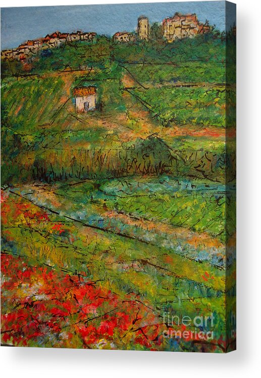 France Acrylic Print featuring the painting Languedoc Memories 2 by Jackie Sherwood