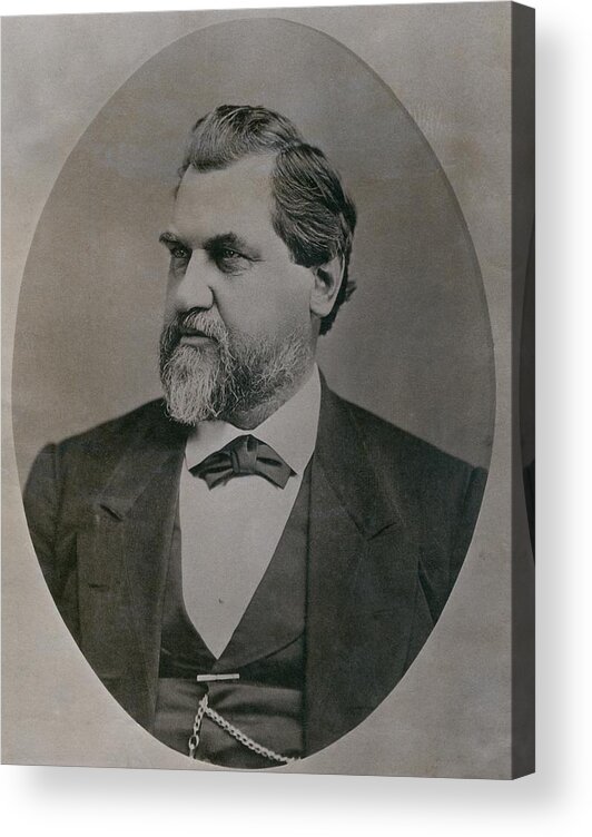 History Acrylic Print featuring the photograph Leland Stanford 1824-1893 Was Drawn by Everett