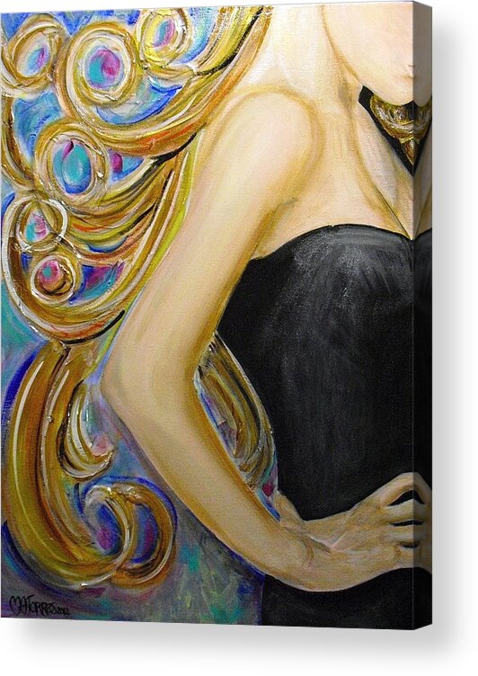 Figures Acrylic Print featuring the painting Little Black Dress by Melissa Torres