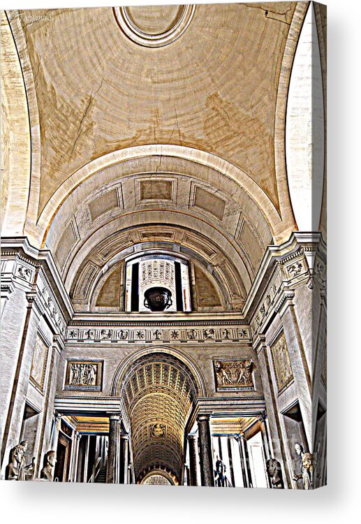 Architecture Acrylic Print featuring the photograph Looking Up. Vatican. Brown by Tatyana Searcy