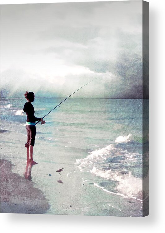 Fishing Acrylic Print featuring the photograph No Cares by Stephen Warren