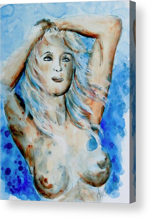 Nude Acrylic Print featuring the painting Nude 08 by Nik Helbig