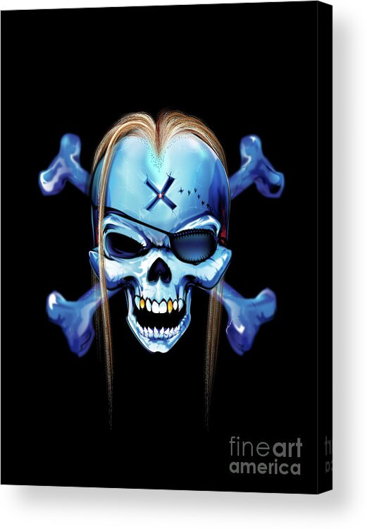 Pirate Acrylic Print featuring the digital art Pirate X by Brian Gibbs