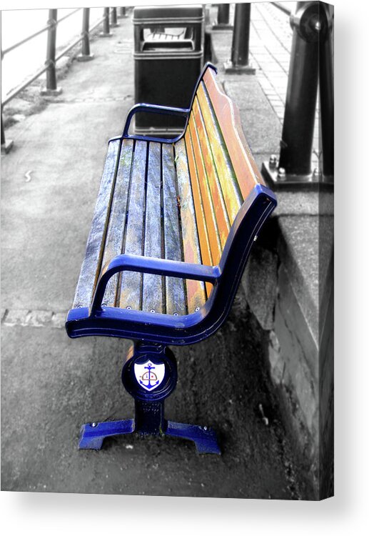 Bench Acrylic Print featuring the photograph River Bench by Roberto Alamino