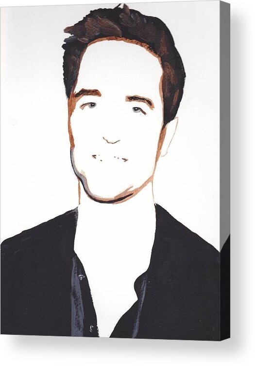 Robert Pattinson Acrylic Print featuring the painting Robert Pattinson 13 by Audrey Pollitt