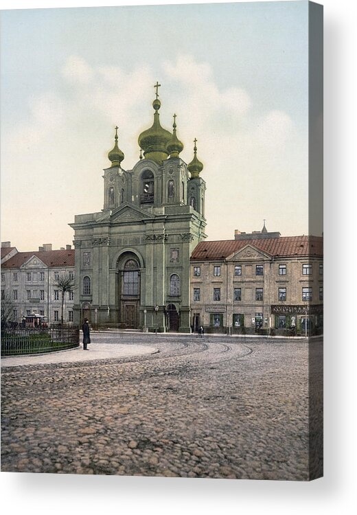 russian Church Acrylic Print featuring the photograph Russian Church in Warsaw Poland by International Images