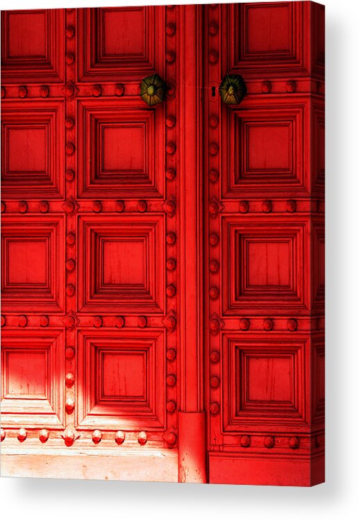 Doors Acrylic Print featuring the photograph Sunlight on the Red Door by Rod Seel