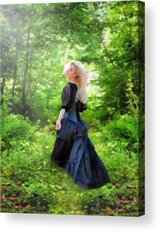 Goth Acrylic Print featuring the digital art The Forest Beckons by Nikki Marie Smith