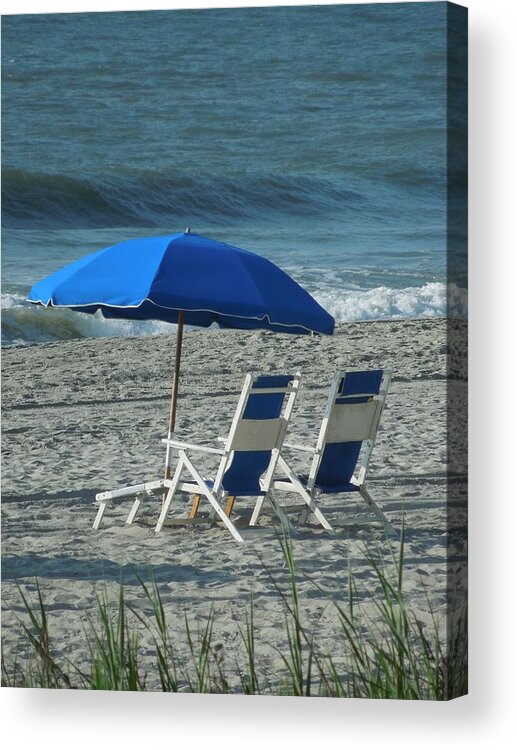 Beach Acrylic Print featuring the photograph These Chairs Are Calling Your Name by Chad and Stacey Hall