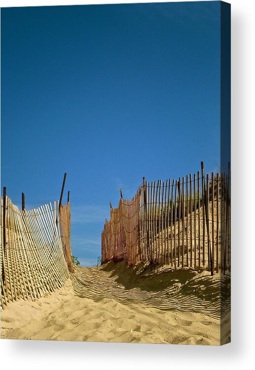 Ocean Acrylic Print featuring the photograph Through the Dunes by Susan Elise Shiebler