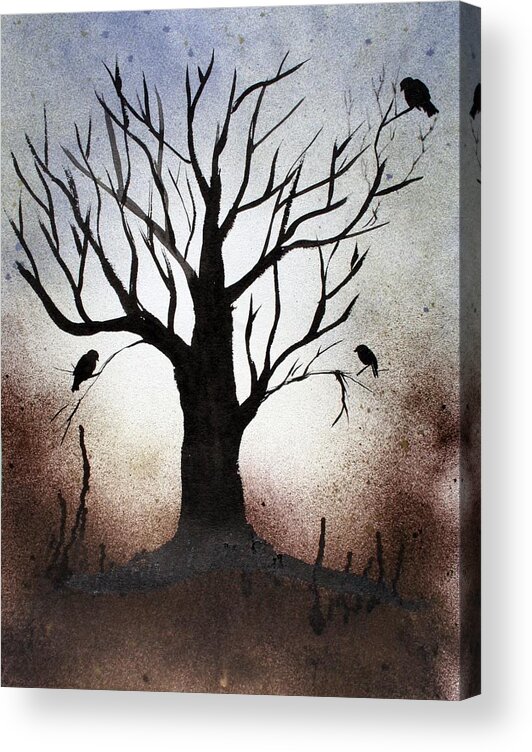 Trees Acrylic Print featuring the painting Tree Shadows by Alma Yamazaki