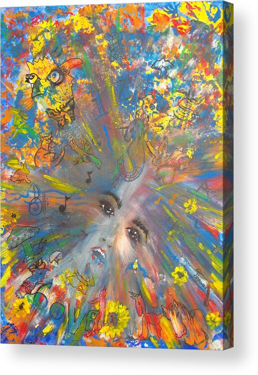 Psychedelic Acrylic Print featuring the painting Tripping by Susan Bruner