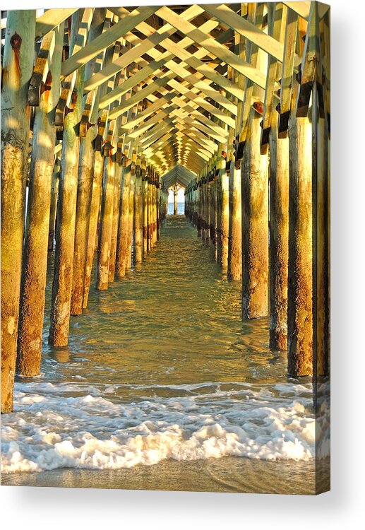 Pier Acrylic Print featuring the photograph Under the Boardwalk by Eve Spring