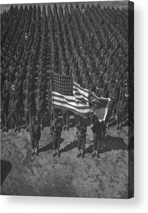 History Acrylic Print featuring the photograph U.s. Army 41st Engineers On Parade by Everett