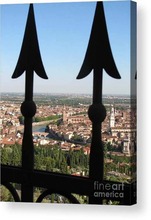 Angelica Dichiara Paintings Acrylic Print featuring the photograph Verona- view by Italian Art