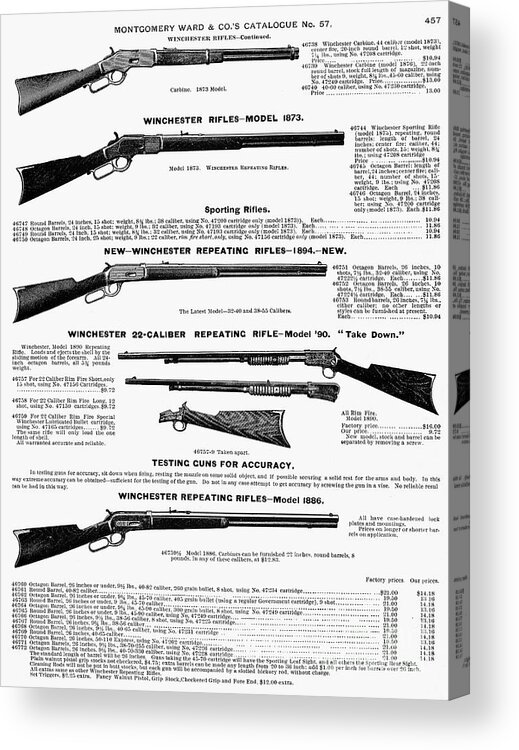 1895 Acrylic Print featuring the photograph Winchester Rifles by Granger