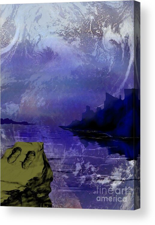 Footprints Acrylic Print featuring the digital art World We Share by Alice Chen