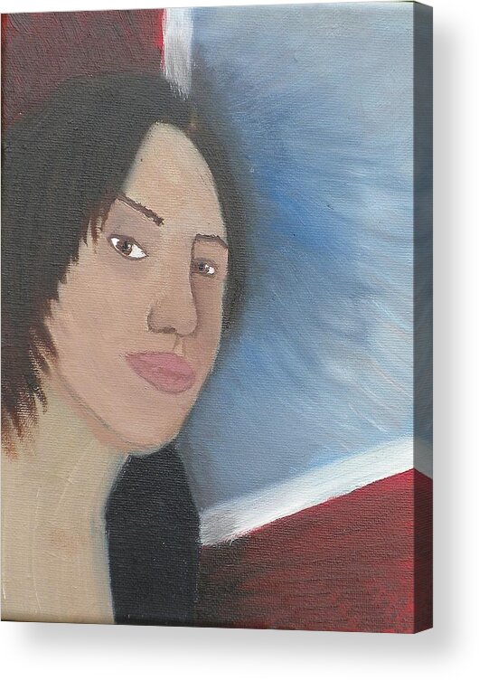Woman Acrylic Print featuring the painting Attitude #1 by Kristen Diefenbach