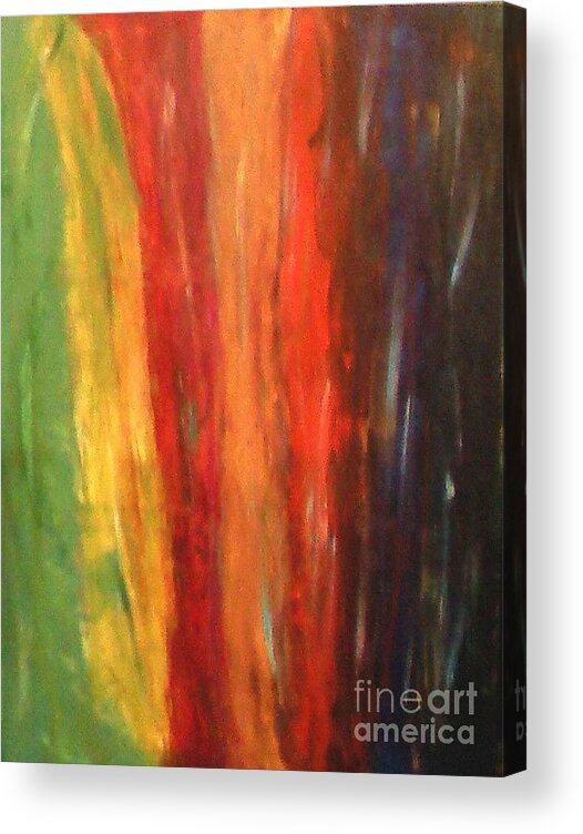 Abstract Acrylic Print featuring the painting Colorfall #1 by Leslie Revels