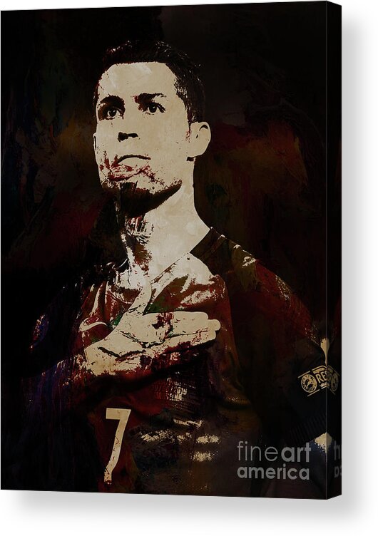 Cristiano Ronaldo Acrylic Print featuring the painting Chris Martin Coldplay #2 by Gull G