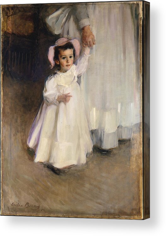Artist Acrylic Print featuring the painting Ernesta Child With Nurse #1 by Cecilia Beaux