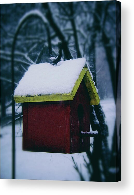 Snow Acrylic Print featuring the photograph First Snow on the Roof #1 by Frank J Casella