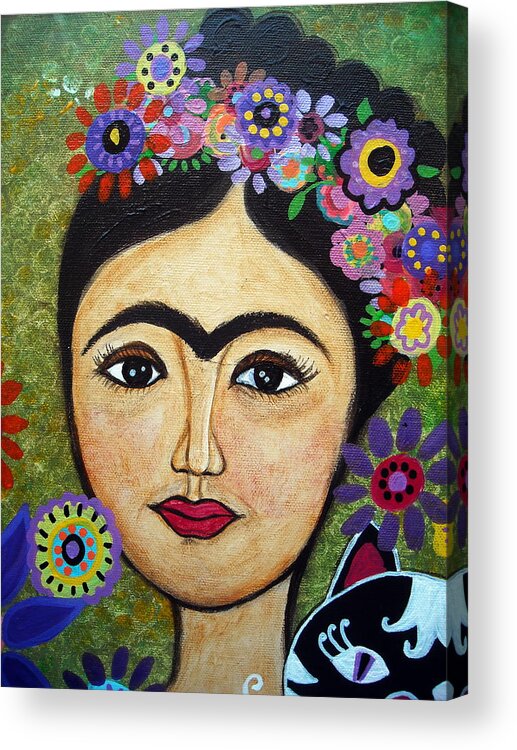 Frida Acrylic Print featuring the painting Frida Kahlo #1 by Pristine Cartera Turkus