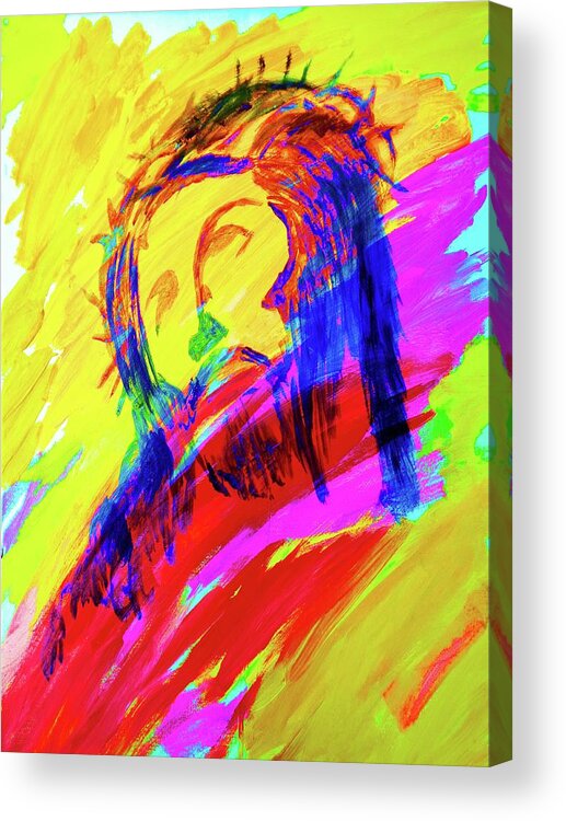 Jesus Acrylic Print featuring the painting Jesus #1 by Larry Cirigliano