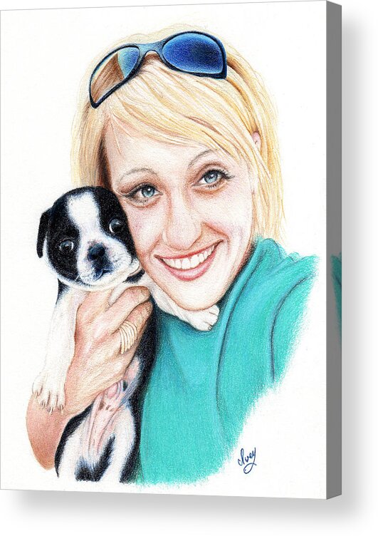 Portraits Acrylic Print featuring the drawing Joanna #1 by Mike Ivey