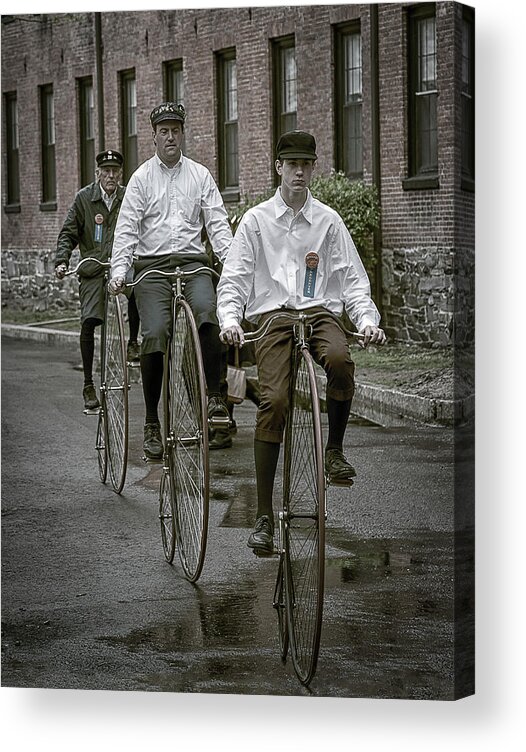 Massachusetts Acrylic Print featuring the photograph Penny Farthing Bikes #1 by Rick Mosher