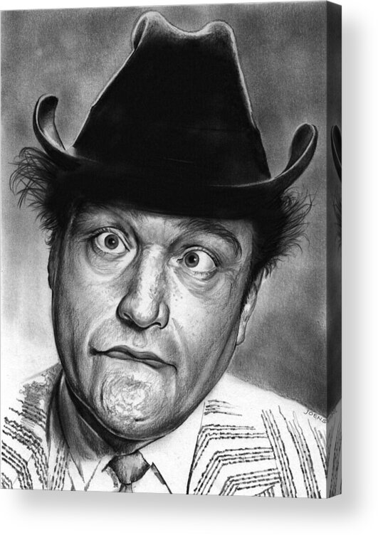 Celebrity Acrylic Print featuring the drawing Red Skelton #1 by Greg Joens