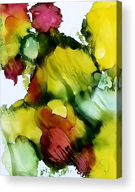 Abstract Acrylic Print featuring the painting Rocks #1 by Donna Perry