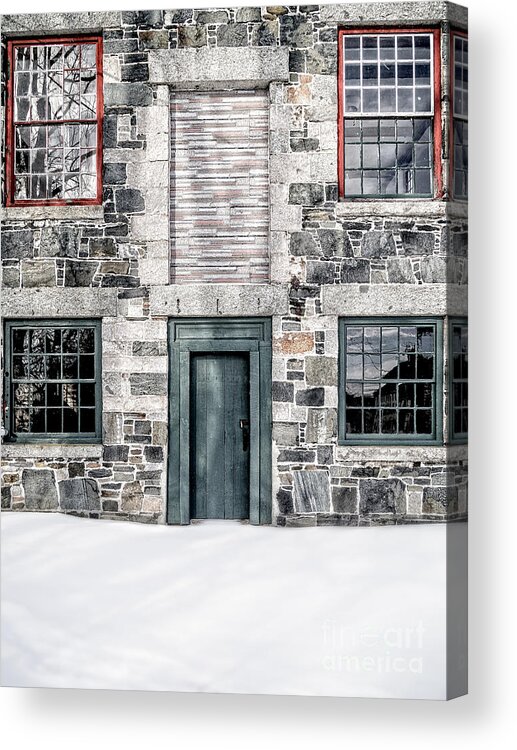 Barn Acrylic Print featuring the photograph The Stone Mill Enfield NH #2 by Edward Fielding