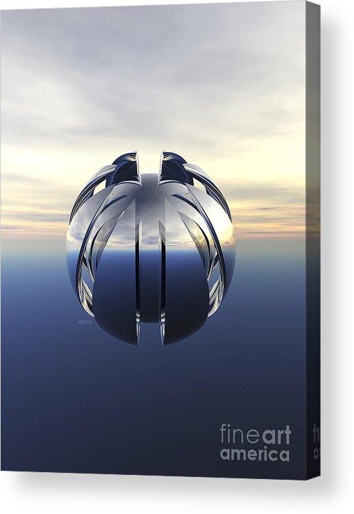 Ufo Acrylic Print featuring the digital art Unidentified Flying Object #1 by Phil Perkins