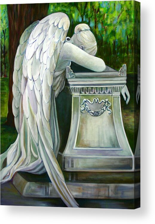 Angels Acrylic Print featuring the painting Weeping Angel #1 by Susan Santiago